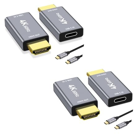 Adattatore da USB C femmina a HDMI maschio con cavo video USB da 1,9 m, 4K a 60 Hz, unidirezionale, da USB tipo C a HDMI 2.0, convertitore da Thunderbolt 3/4 a HDMI per i-/Phone 17, MacBok, Galaxy