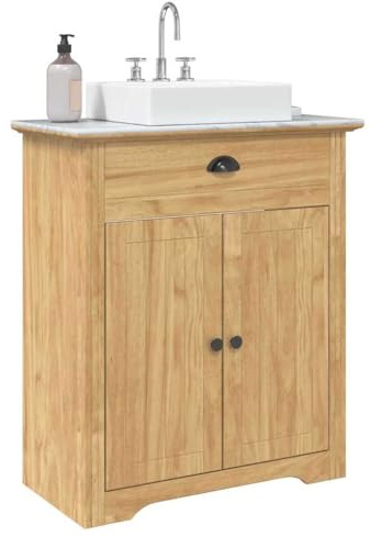 vidaXL Badrumsskåp BODO Honung brun 70 x 35 x 80 cm Konstruerat trä, Moderna badrumsförvaringslösningar, rektangulär skåp för smart hemorganisation, stilmöbler för minimalistisk design