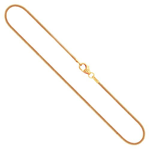 EDELIND Goldkette 585 Gold Halskette 1,2 mm Länge 40cm Kette Gelbgold ohne Anhänger Schlangenkette Echtgold mit Schmuck Geschenk Box Made in Germany