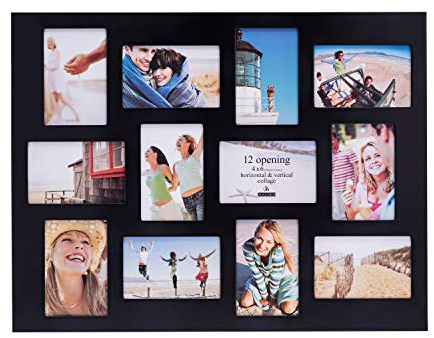 Malden International Designs Black 12 Opening Collage Photo Frame