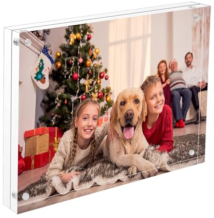 NIUBEE Acrylic Photo Frame 8x10,Clear Picture Frame 20% Thicker Block,Frameless Acrylic Frames Double Sided,Trendy Home Decor & Modern Gift Idea
