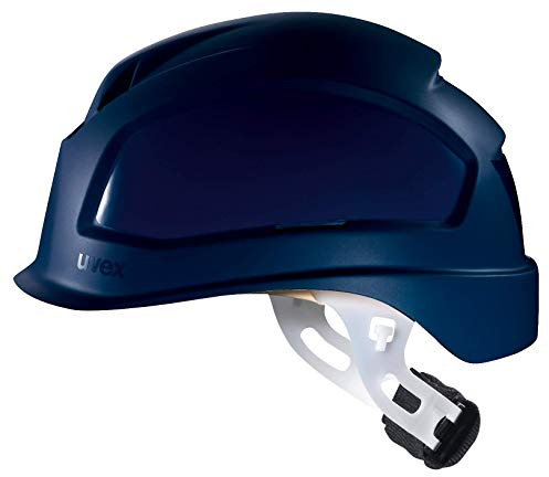 Uvex Pheos E-S-WR Schutzhelm - Unbelüfteter Arbeitshelm für Elektriker - Blau Blau | Arbeitshelm nach EN 397 & EN 50365 bis 1000V AC | Kurzer Schirm | Drehrad-System | Euroslot-Aufnahme 30 mm | Made in Germany