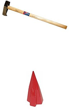 Spear & Jackson - Razorsharp 6.5 lb Log Splitting Maul Hickory Shaft Carbon Steel Head & Wood Splitter Bundle