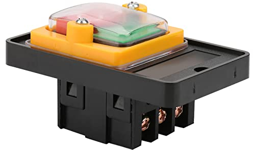 Hyuduo Interruptor de Botón Pulsador de Encendido/Apagado Integrado Impermeable y a Prueba de Polvo 220V/380V 10A para Máquinas Industriales