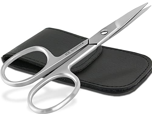 Premium Nagelschere mit Scharfer Gerader Schnittfäche aus Rostfreiem Edelstahl Maniküre Pediküre Schere 9,5 cm für Finger- und Fußnägel mit Etui