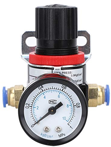 Air Compressor Pressure Regulator Reducing Valve with 8mm Connector Air Pump Treatment Fittings Accessories Plastic Steel Holes Part Connector Retaining Ring