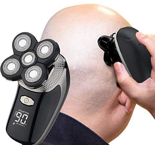 Tiklean - Rasoir électrique pour homme - Kit de toilettage rotatif humide et sec - Pour le nez, les poils et la barbe - Brosse de nettoyage du visage - Rechargeable par USB