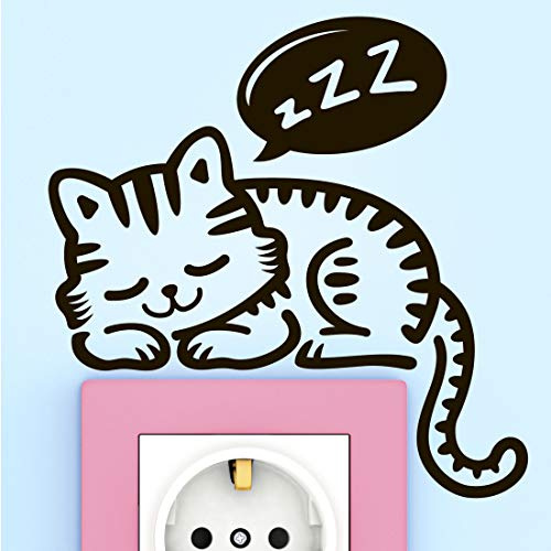 Pegatina de pared para gato con interruptor de luz para decoración de dormitorio, niño cocina, gatos, papel pintado, lámpara de sala de estar, carteles de coche, baño, traslados murales