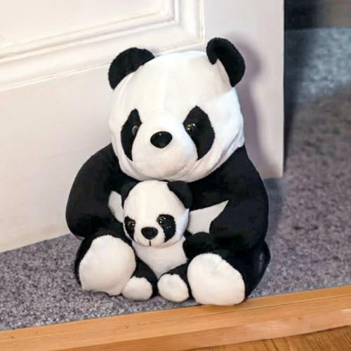 HomeZone® Türstopper aus Stoff, beschwert, schwer, gefüllt, Hund, Mops, Elefant, Igel, Türstopper, Ornament, Keil, Heimdekoration (Panda)