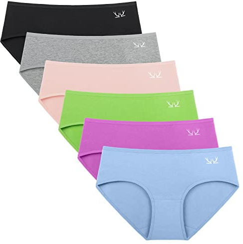 Cholewy Womens Underwear Multipack - Soft and Stretchy Ladies Knickers Comfortable Cotton Pants for Women, Ideal for Daily Wear (Pack of 6)