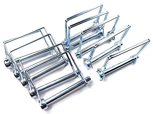 10 Pieces Wire Lock Pin, 5/16 Inch (7.84MM) Heavy Duty Safety Coupler Pin Shaft Locking Pin for Farm Trailers Wagons Lawn Garden(Square, Silver)
