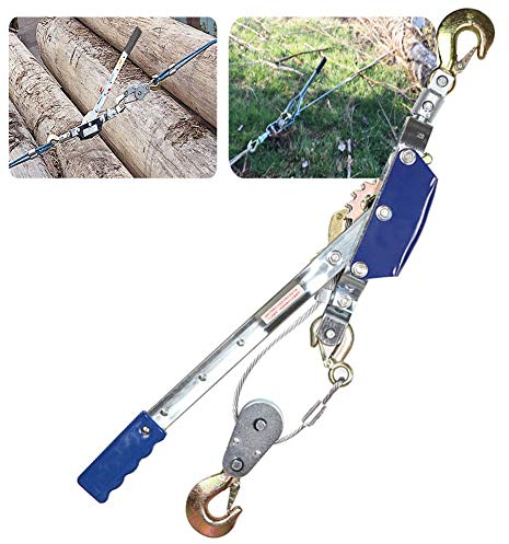 Aocay Handseilwinde Greifzug, Tragbar Ratsche Spanngurt mit Seilzug und Haken, Tragbar Power Puller für Mobile Schwere Ausrüstung, Seilwinde Anti-Umkehr-Design, Zugkraft: 1/2/3/4 Tonne