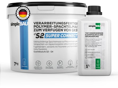 simpleBAU Spachtelmasse 7kg 1L Tiefengrund Gipskarton Innen Außen