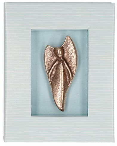 Butzon & Bercker Engel aus Bronze - Schutzengel Geschenk Taufe & Kommunion | Handschmeichler Design Anke Cöhnen - 6,5 x 2 cm Bronze-Engelfigur als kleiner Begleiter für Firmung, Geburt & Genesung