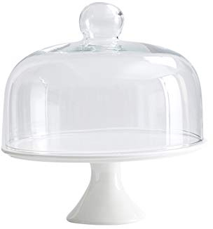 XOOPIT Copertura per Alimenti, Campana Coperchio Microonde,Alzate per Dolci Alti con Coperchio, Piatti da Dessert da 8/10/12 Pollici e Cupola in Vetro Spesso Coperchio a Cupola Trasparente Facile d