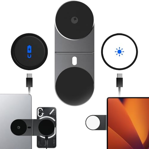 Rolling Square Edge Pro Full Kit – Magnetische Handyhalterung, Universelles Kabelloses Magnetisches Handyladegerät, 1000 Lumen Licht, Handyhalterung für Smartworking, Eisgrau