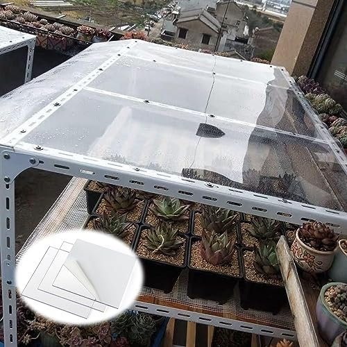Gewächshaus Platten,Polycarbonat Stegplatte Dachplatte,Stoßsicheren UV-Schutz Transparente Wärmedämmung Tageslichtplatten,für Terrassen Balkon Fenster Carport (0.6x4m)