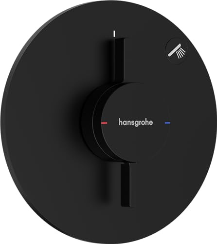 hansgrohe DuoTurn S - Duscharmatur Unterputz für 1 Verbraucher, Mischbatterie Dusche rund, Einhebelmischer für iBox universal 2, Mattschwarz