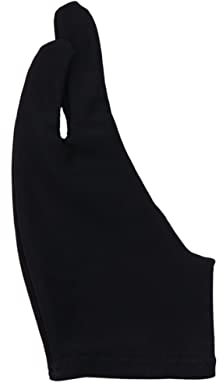 Beavorty 2stücke Zwei Finger Malhandschuhe Für Künstler Anti-schmutz Atmungsaktiv Bequem Für Grafiktablett Und Skizzen Schwarz