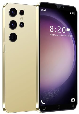 JoyHandy-J24Ultra Smartphone, 5.0'' Dual SIM Dual Camera, 16GB ROM 128GB Extension, Android 9.0, Face ID/WiFi/GPS 3G Mobile Phones (J24Ultra-Golden)