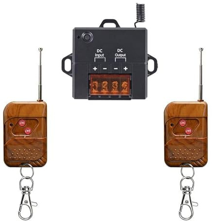 Meskliu 12v funkschalter,Funkschalter mit Fernbedienung,Mini DC12V-48V 10A Funk Relais Wandschalter,Kabelloser Lichtschalter mit 100m Long Range für Garagentor, Motor, Markise