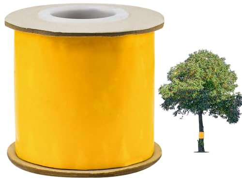 CAREDGO Leimringe Selbstklebend 10cm*50m Ameisen Leimring für Obstbäume Baum Stammschutz Ameisenleimring Baumschutz Inklusive Leimfalle Baumleimring Klebeband für Kirschbaum Apfelbaum Pflaumenbaum
