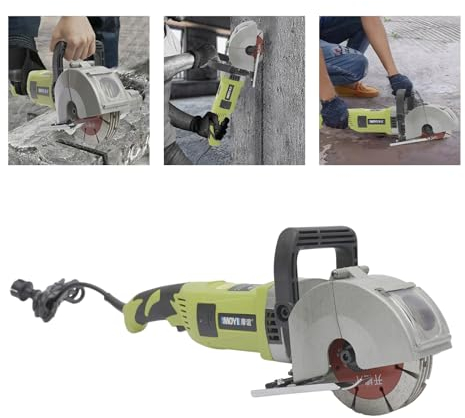 YUNRUX - Sega elettrica per calcestruzzo, 6000 rpm, fresatrice da parete, fresatrice per calcestruzzo, fresatrice elettrica a parete, fresatrice per muri, fresatrice a fessura, fresatrice per