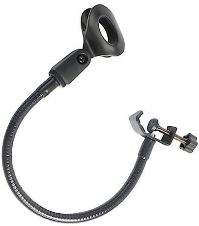 Hoement 2pezzi Supporto Microfono C-shape Con Tubo Flessibile Asta Rotante Per Microfoni Condensatori e Dinamici Design Compatto Nero
