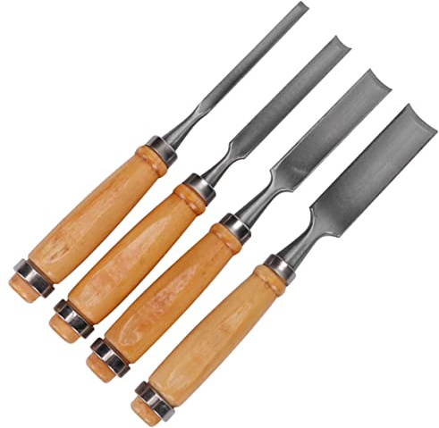 KONTONTY Set di Scalpelli per Intaglio Legno con Impugnatura Resistente, Design Semi Circolare e Lame di Spessore Variabile, per Laboratorio di Lavorazione Legno