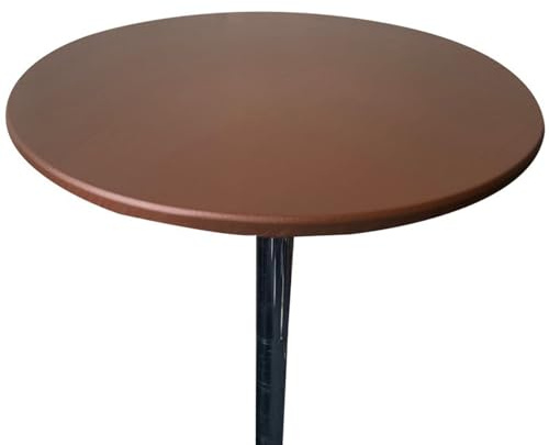 Spann Tischdecke rutschfeste runde Tischdecke Gartentischdecke Outdoor Tischdecke abwischbare schmutzabweisende Tischdecke, hitzebeständig, für Haus Partys Restaurant (Coffee,80cm)