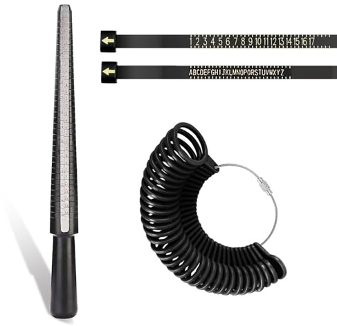 Medidor Anillos, Ring Sizer Herramienta de Medición, Dedo Ring Sizer, Herramientas de Tamaño de Joyería, para Medir Anillos Mujeres Hombres