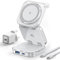AC Island Caricatore Wireless iPhone 5 in 1, Stazione di Ricarica Mag-safe, Pieghevole Supporto di Ricarica Magnetica per iPhone 16/15/14/13/12/11 Serie, Apple Watch S10/Ultra, per AirPods Pro/4