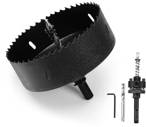 Lochsäge 125mm,Bi-Metall Bohrkrone set für Holz,Sechskant,SDS plus Schaft | Für Rigips, Dünne Metalle, Kunststoffe, Lochsägen Set