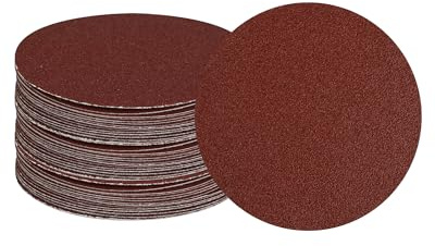 100mm Schleifscheiben Körnung 80 für Grobschliff, 60 Stück Schleifpapier 100mm Klett für Holz, Spanplatten & Metall