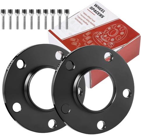 ISINEVER Spurverbreiterung 5x120 20mm 2x10mm 72,6 Kompatibel mit BMW E36 E46 E81 E82 E87 E88 E90 E91 mit Radschrauben M12x1,5x50mm Spurplatten Distanzscheibe Schwarz
