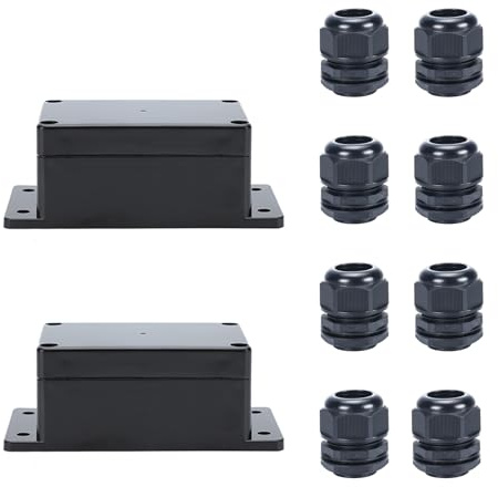 2 PCS Caja Derivación Negra, Caja Conexiones Estanca, Empalmes Exterior, Para de Distribución Exterior, Distribución Doméstica, Impermeable