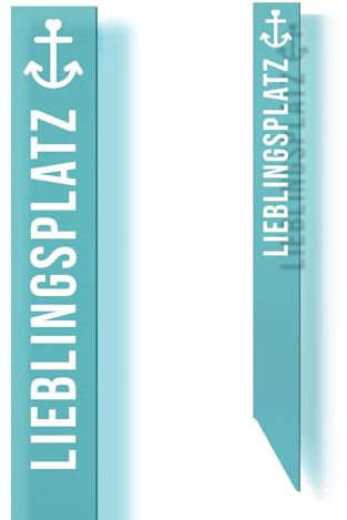 younikat Lieblingsplatz Schild Blumenstecker - Stele 100 cm - Deko Zimmerpflanzen aus Acryl - Schild zum stecken Anker Meer Beach Look Design I you0089
