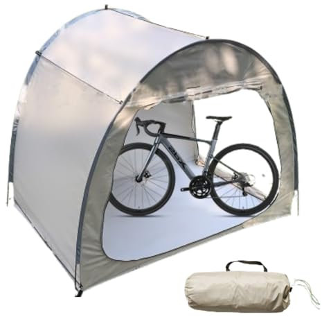 Copertura impermeabile portatile per bici da esterno, adatta a 3-4 biciclette, tettoia di protezione solare per moto e attrezzi da giardino, soluzione per capanno di stoccaggio nero.