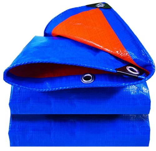 Waterproof tarp Heavy Duty tarps Multifunctional Tarpaulin，Snow or UV Protection，Suitable for Outdoor Furniture，awnings、RoofsTents tarp Cover Blue 4 * 20m