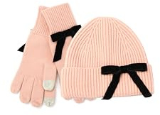 Kate Spade Women's Velvet Bow Box Set, Stylish Hat & Fashion Accessory Cap, Ideal for Cold Weather