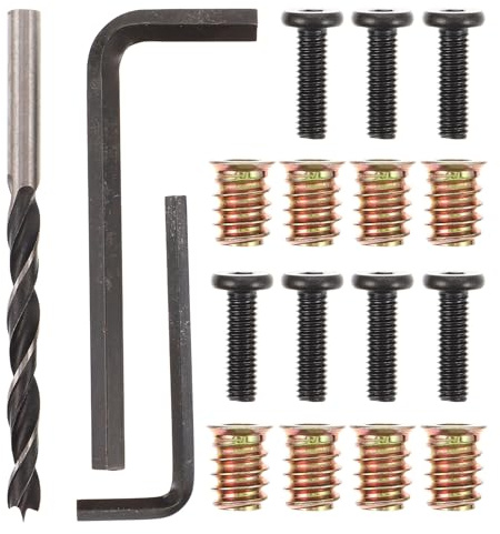 VILLFUL Elementi Di Fissaggio Per Mobili Dadi Per Ferramenta Inserti Filettati Dadi Per Legno Inserti Filettati Kit Di Fissaggio Per Mobili Connettori