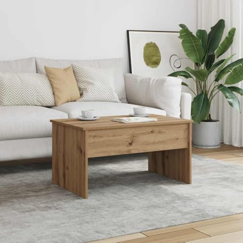 Teenpull Couchtisch Artisan-Eiche 80x50,5x41,5 cm, Holzwerkstoff, höhenverstellbar, mit Stauraum, ideal für Wohnzimmer, vielseitig nutzbar als Esstisch oder Computertisch