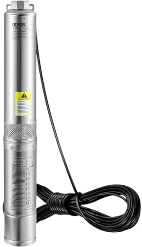 1 x 0,5/1/1,5/2/3 hk djup brunnspump 230 V/60 Hz, vattenpumpar i rostfritt stål för industri, bevattning och hushåll (1,5HP37GPM inbyggd in)