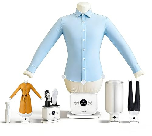 Automatic Clothes Dryer & Ironing Machine, Hands-Free Inflatable Garment Steamer with Shirt, Pants & Dress Attachments, Adjustable Size, Wrinkle Removal & Fast Drying for Home
