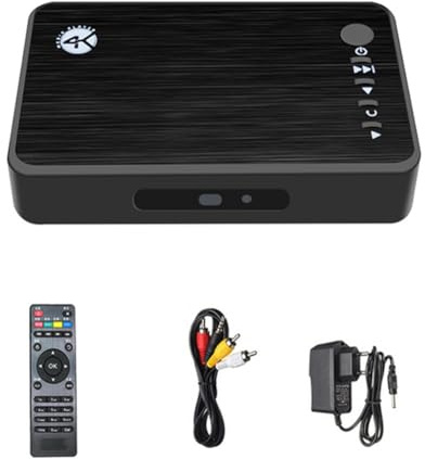 MCMILEE Lettore Multimediale Ultra HD 4K per Auto TV SD MMC RMVB MP3 USB HDD Esterno U Disco Multimedia Media Player Box Spina UE