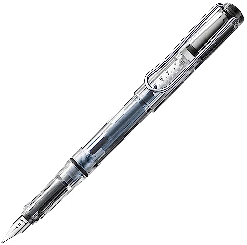 Lamy safari vista Füller - Füllhalter mit ergonomischem Griff & schwarzer Stahlfeder in Strichbreite B - robuster ASA-Kunststoff - inkl. Tintenpatrone T 10 blau - Rechtshänder