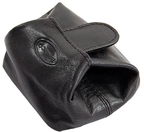 Branco kleines Geldsäckchen Mini Geldbörse Leder Münzbörse Minibörse Geldbeutel GoBago (Schwarz)