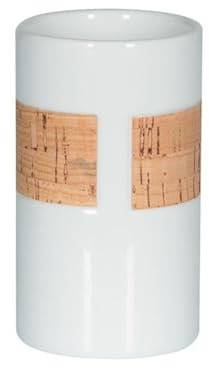 Spirella Gobelet Porcelaine Tube Nature Blanc & Beige