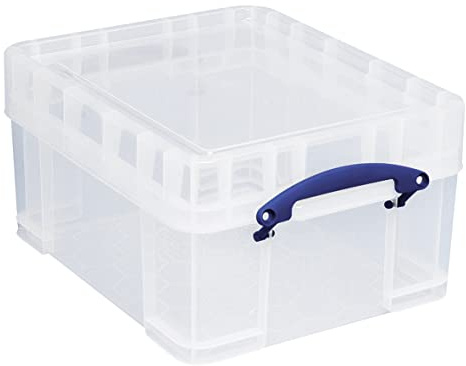 Really Useful Box Plastic Storage 21 Litre with XL Lid Clear