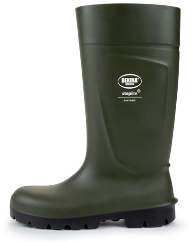 Bekina Agrilite Steplite Easygrip S5 Leichte Sicherheitsstiefel wasserdicht für Herren und Damen, Stahlkappe und Stahlsohle, Arbeitsstiefel für die Landwirtschaft mit rutschfeste Sohle, grün, EU 46